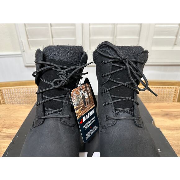 Baffin Mens Truro Boots Black Leather Felt Collar Size 10 NIB Weatherproof Comfy - Picture 5 of 14